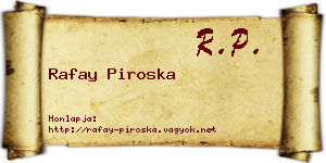 Rafay Piroska névjegykártya